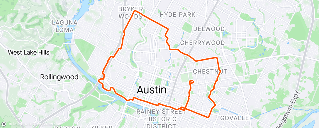 Map of the activity, Tuesday Ride