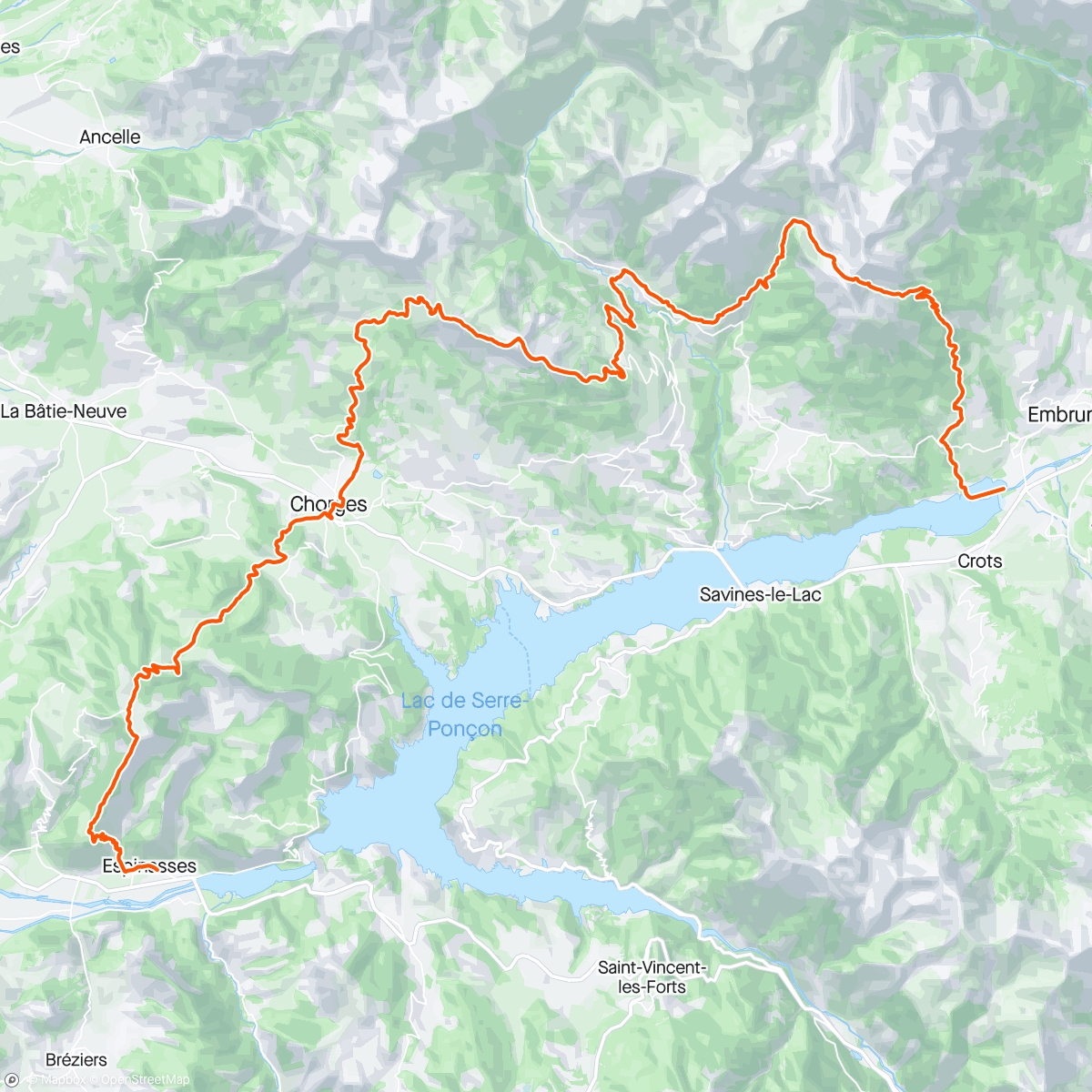 「Grand Trail de Serre Ponçon 2024」活動的地圖