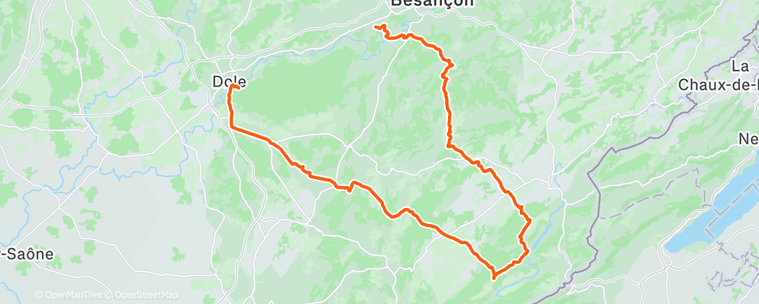 Map of the activity, Sortie vélo le matin