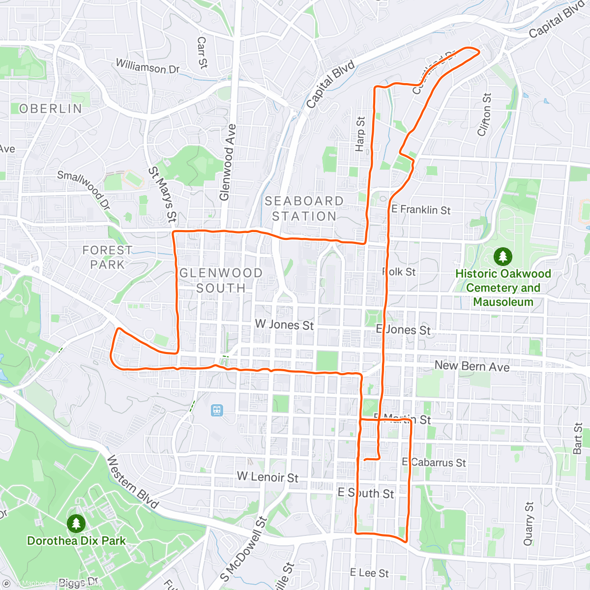 Map of the activity, round town