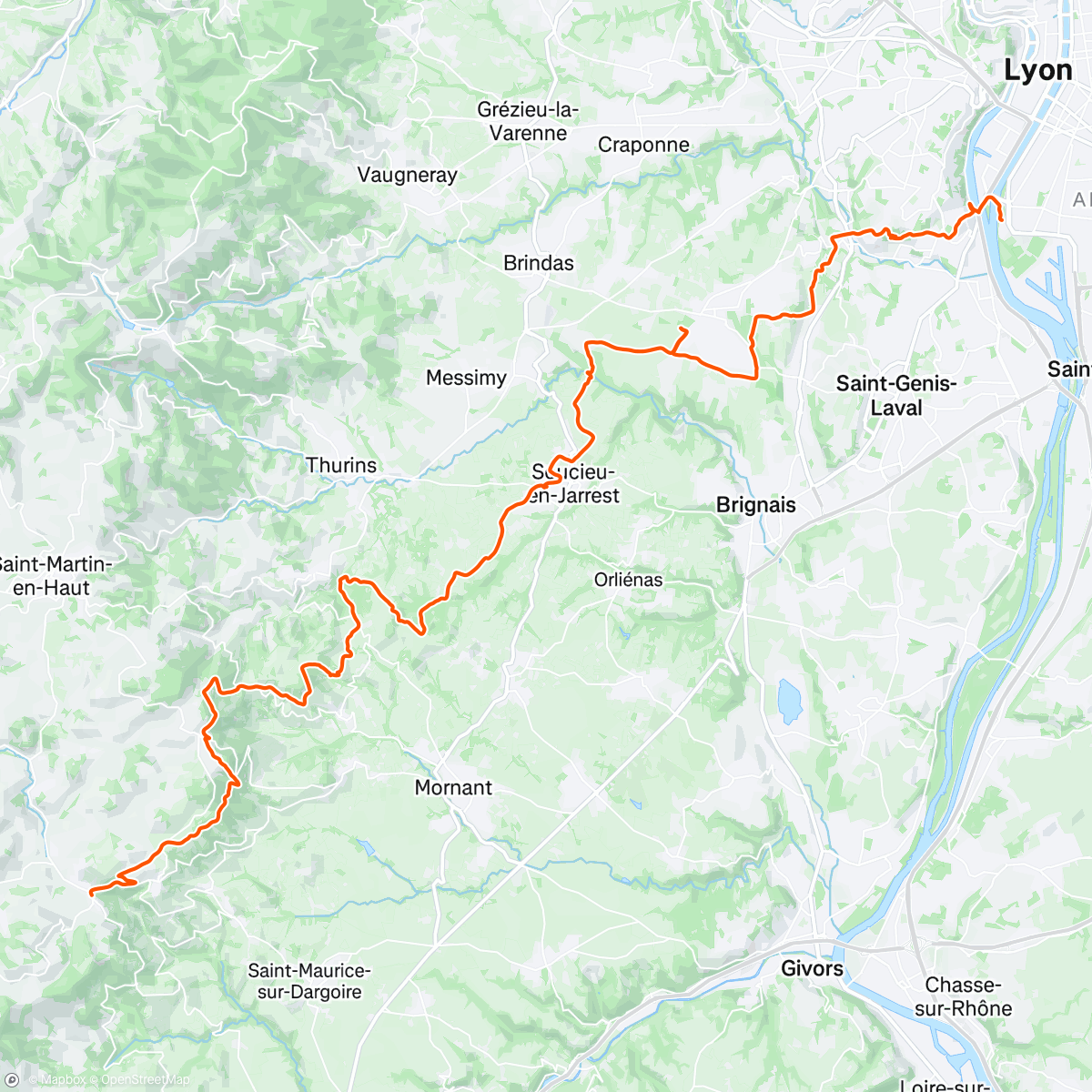 Map of the activity, “Trail de nuit : une aventure glaciale et gastrique”