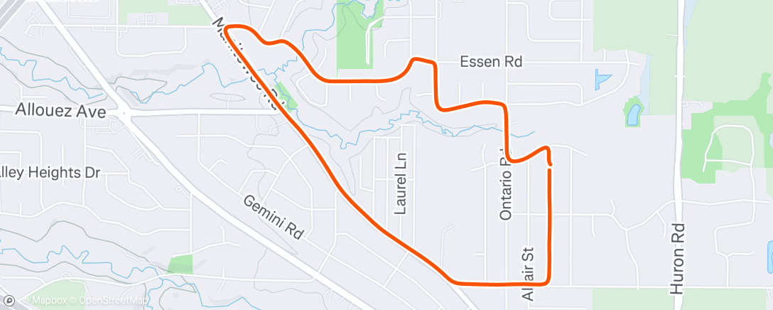Map of the activity, Morning Run