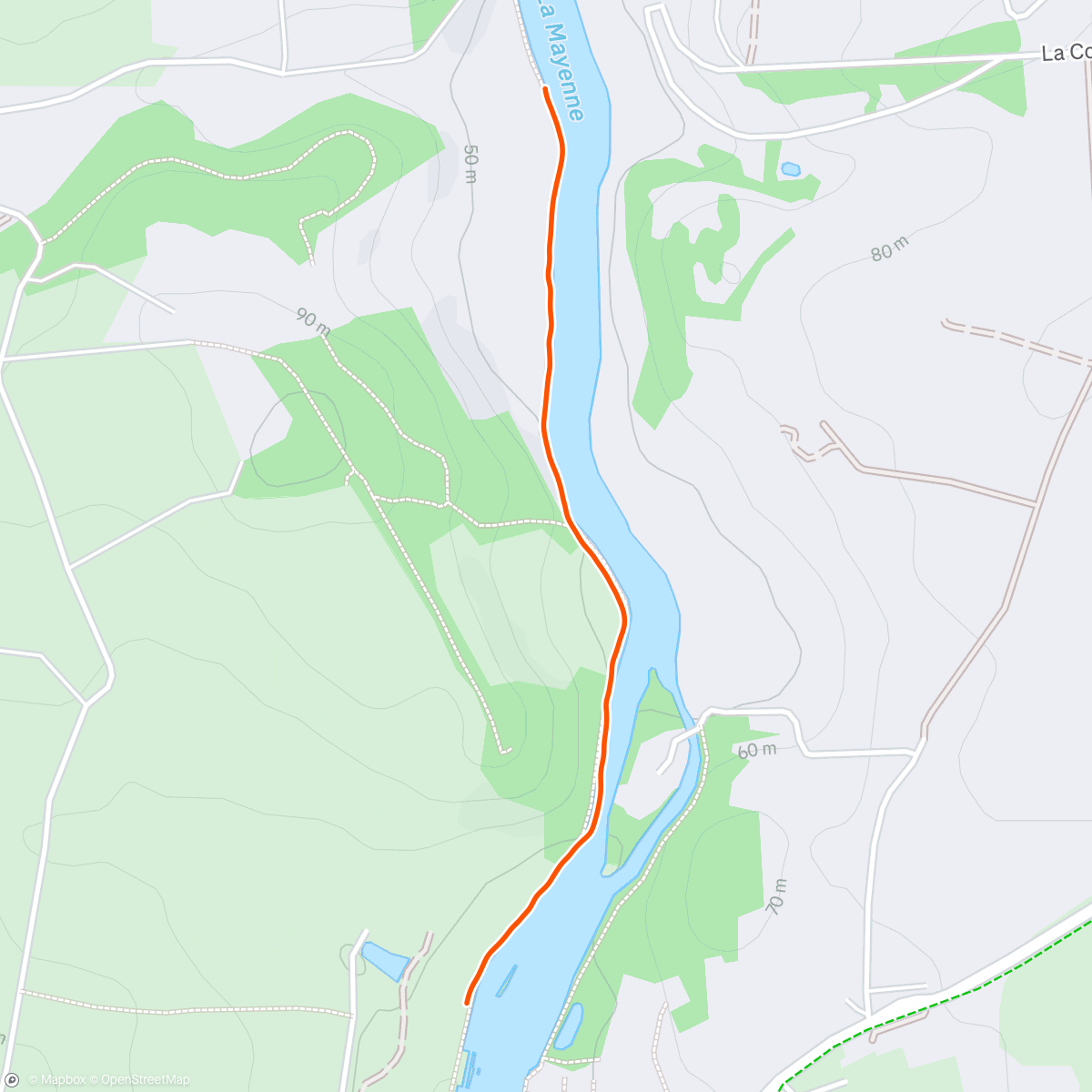 Map of the activity, Course à pied dans l'après-midi