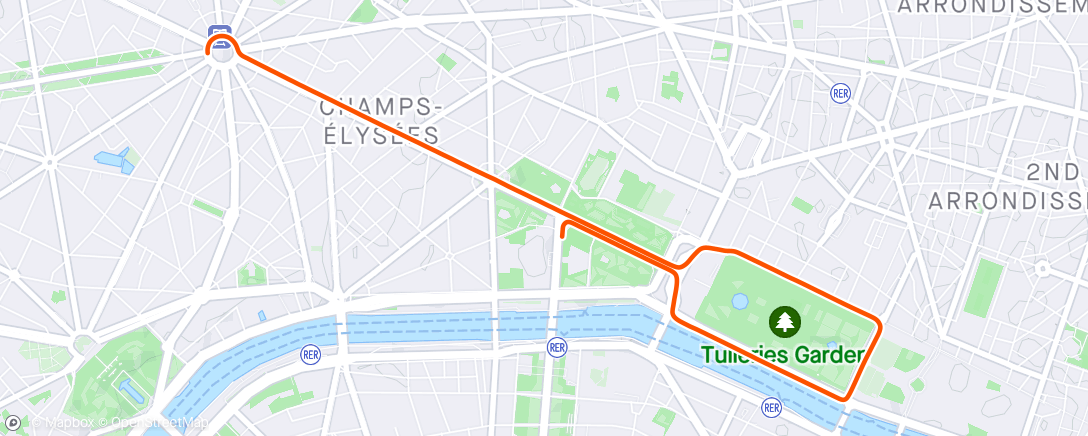 Map of the activity, Zwift - Group Run: Fast As You Can 5k on Champs-Élysées in Paris