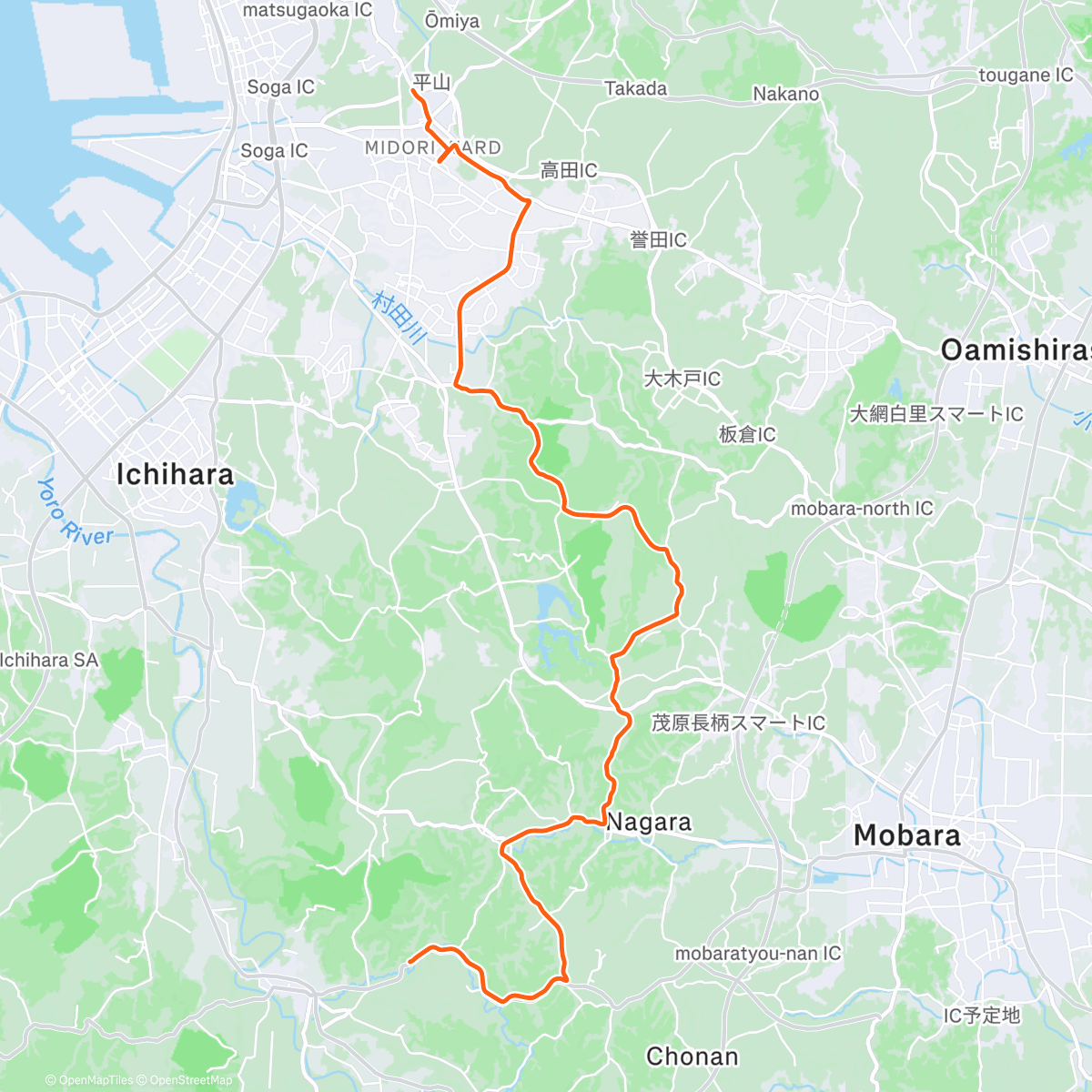 Map of the activity, スイム後バイク②