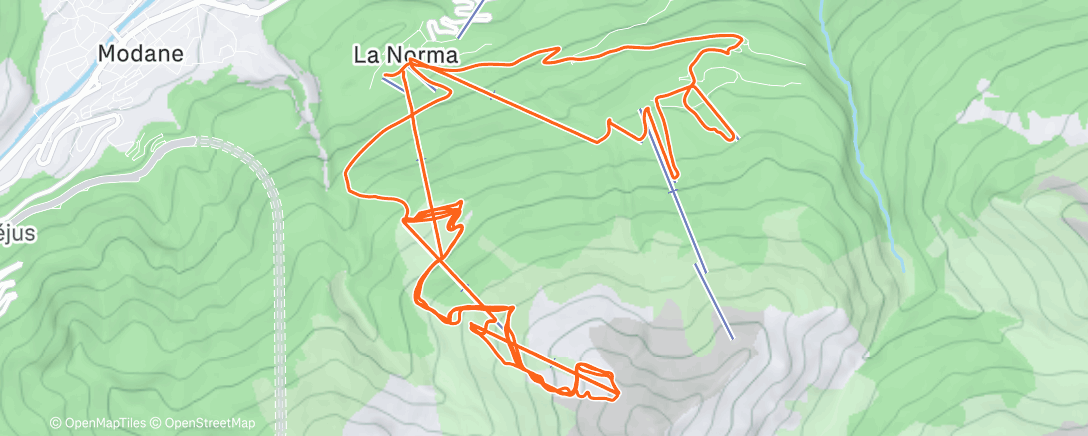 Map of the activity, Ski La Norma