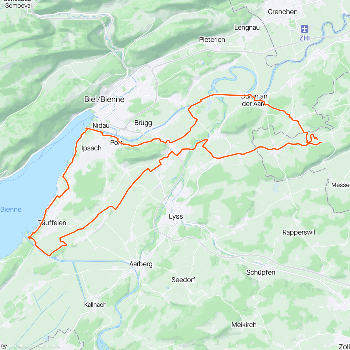 Map of the activity, Bielersee Runde