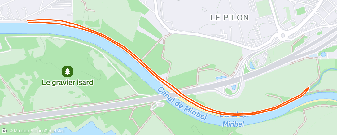 Map of the activity, Course à pied le midi