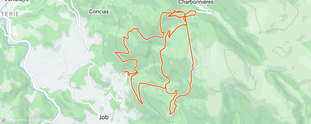 Map of the activity, Sortie VTT le matin