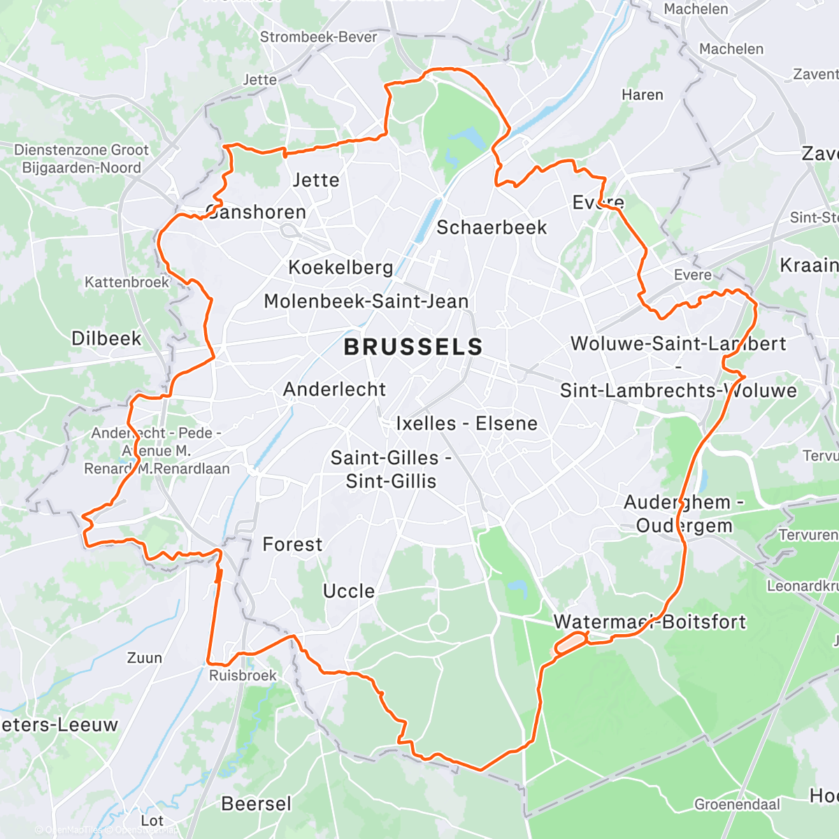 Map of the activity, Trail le matin