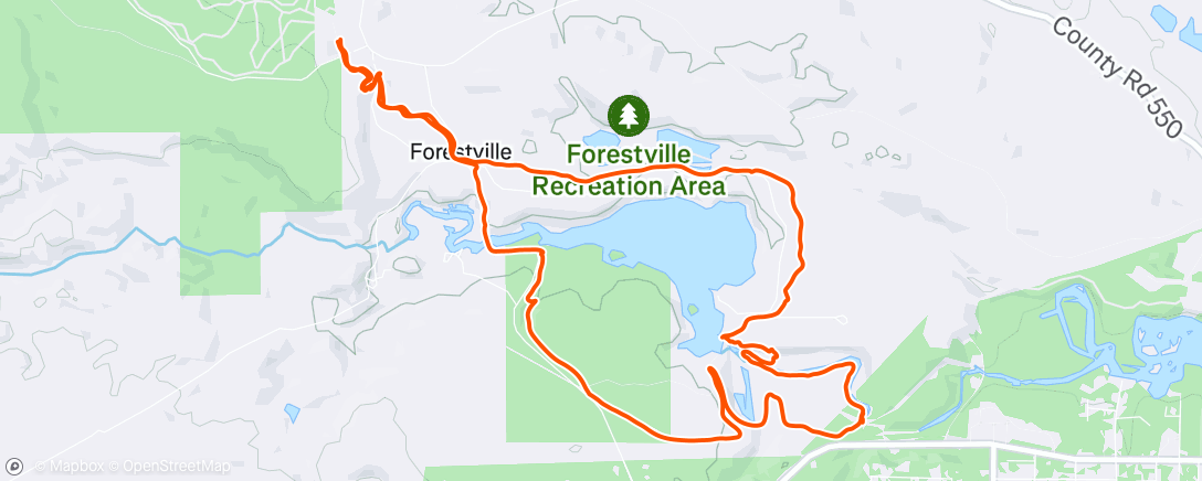 Map of the activity, Evening Ride with Beth