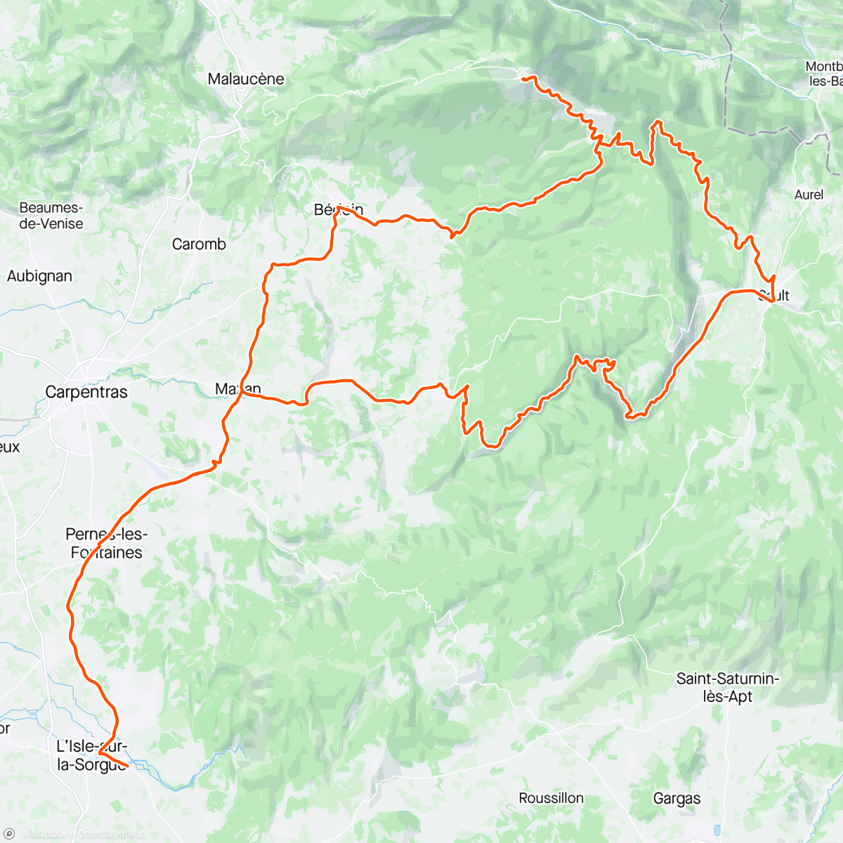 Map of the activity, Quäldich Provence, étape 5