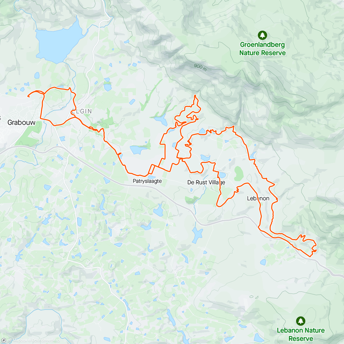 Map of the activity, Houw Hoek MTB sneaky route recc😁😈