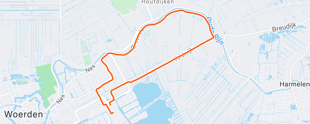 Map of the activity, Middagloop