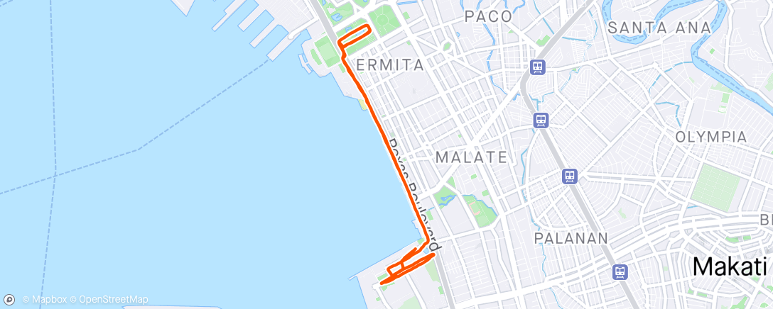 Map of the activity, Morning Run (Monday)