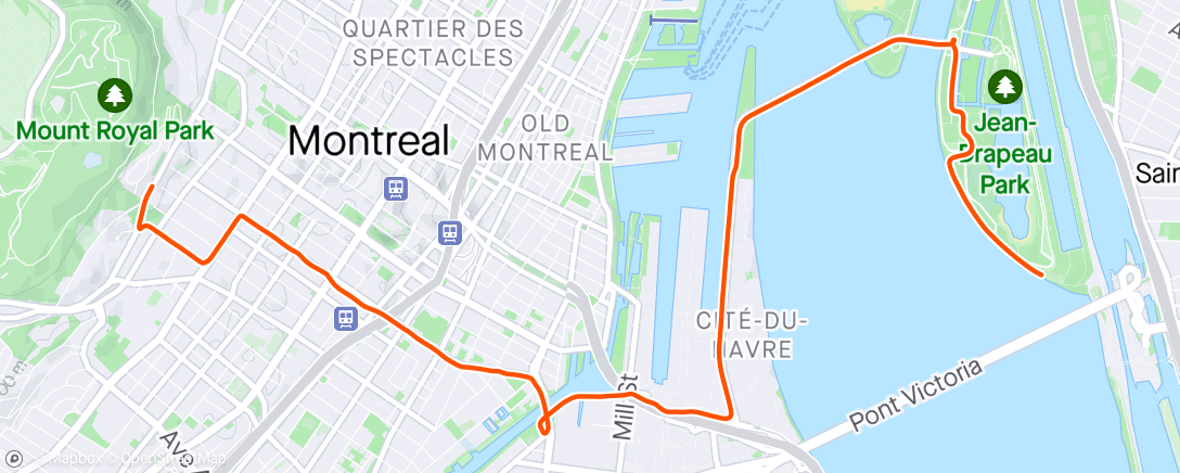 Map of the activity, Ride interrupted
