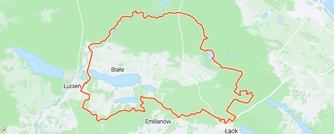 Mapa da atividade, Rykowisko 75km - 1m