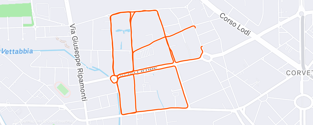 Map of the activity, Afternoon Run