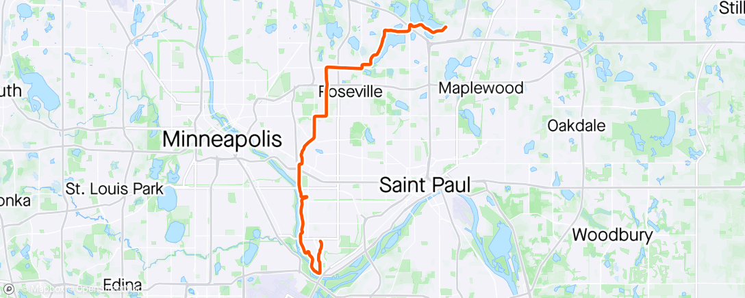 Map of the activity, Ride to MNIT DNR Happy Hour