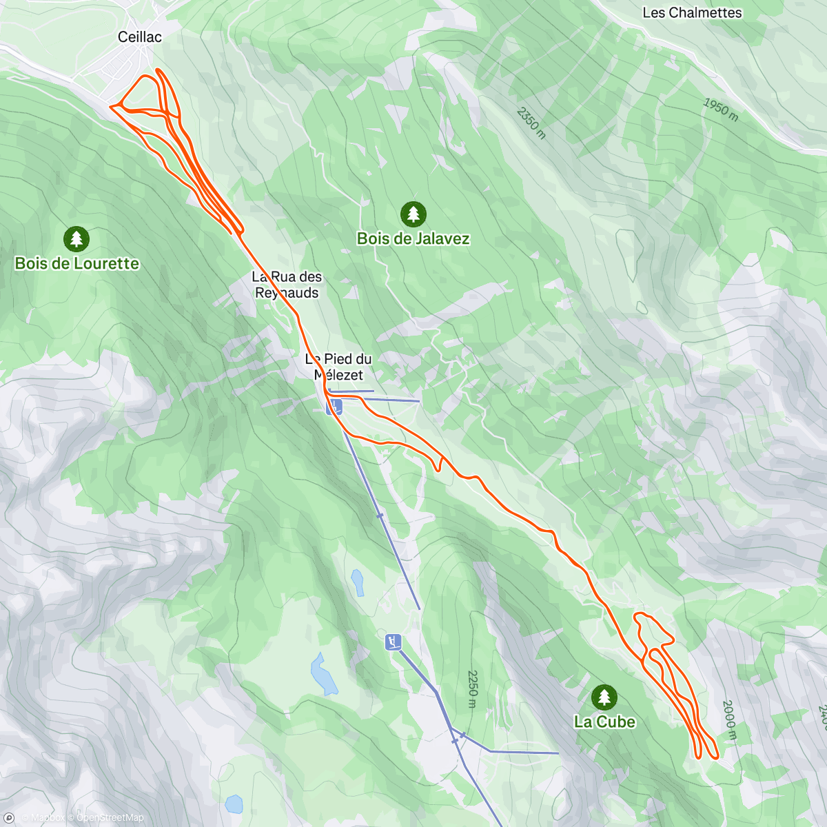 Карта физической активности (Ski nordique le matin)