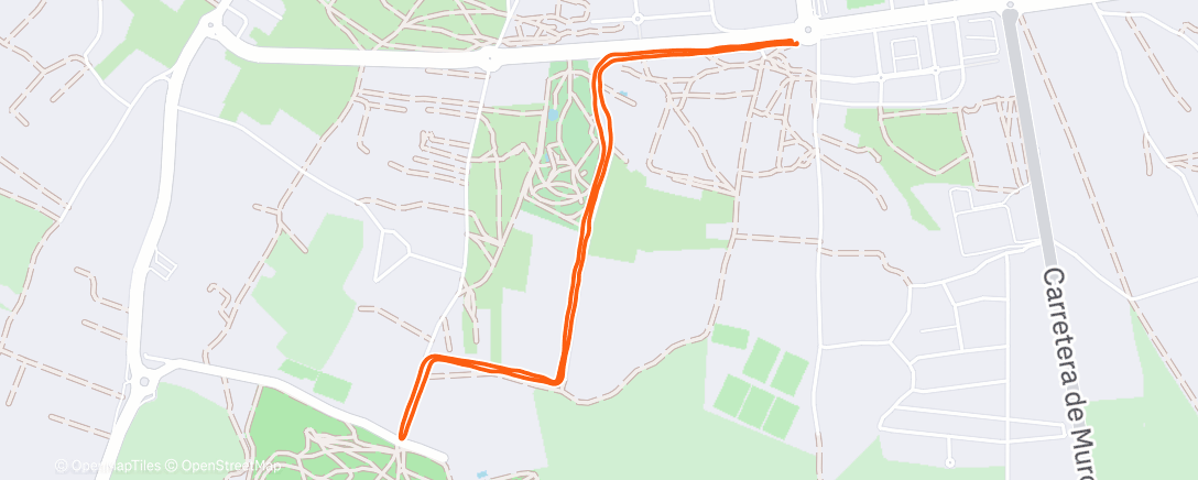 Map of the activity, Carrera al anochecer