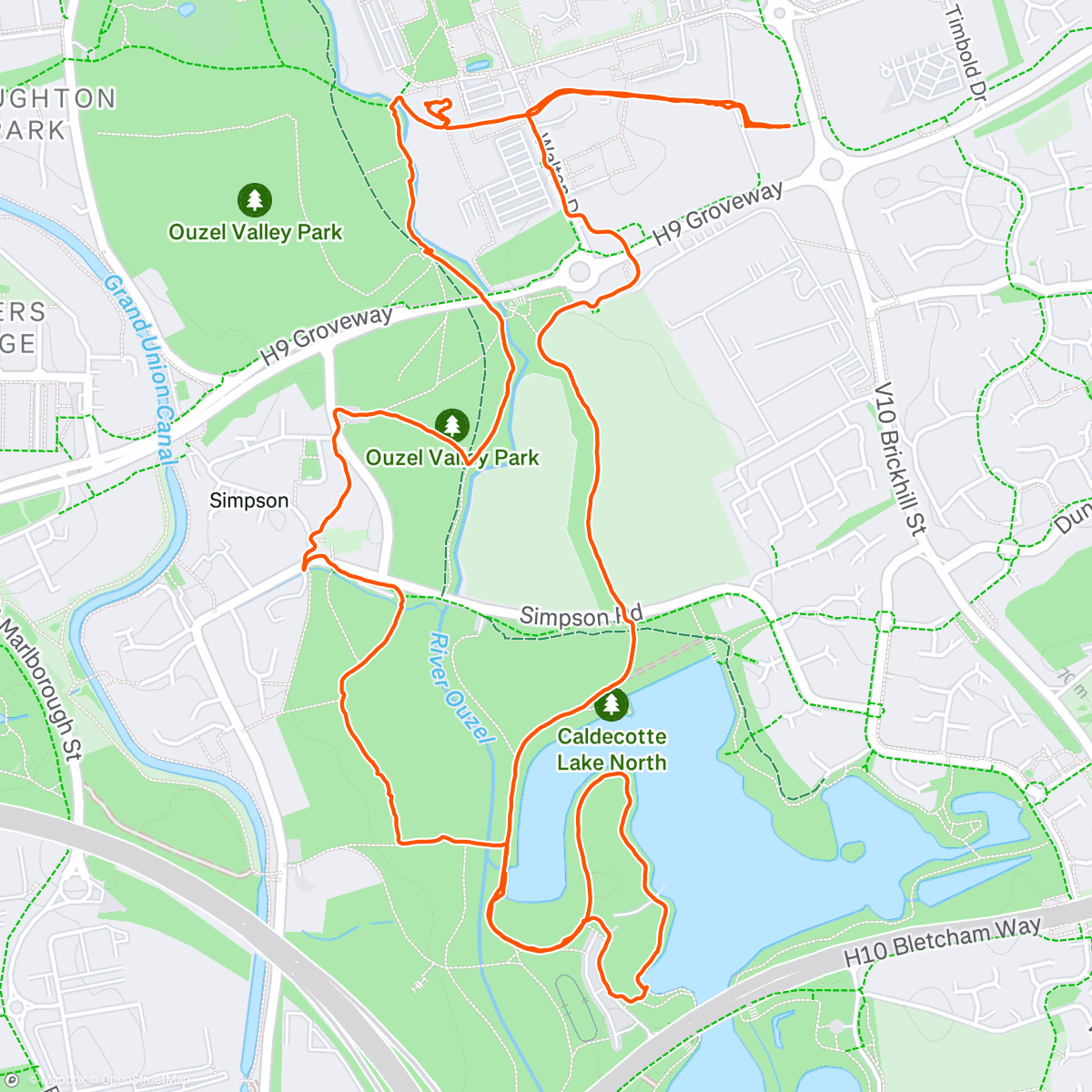 Map of the activity, Exploring Milton Keynes