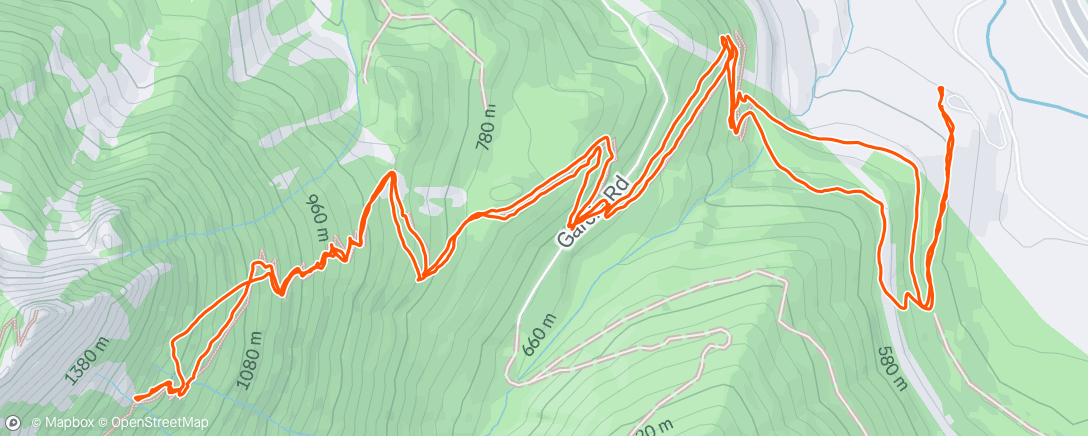 Map of the activity, Afternoon Hike