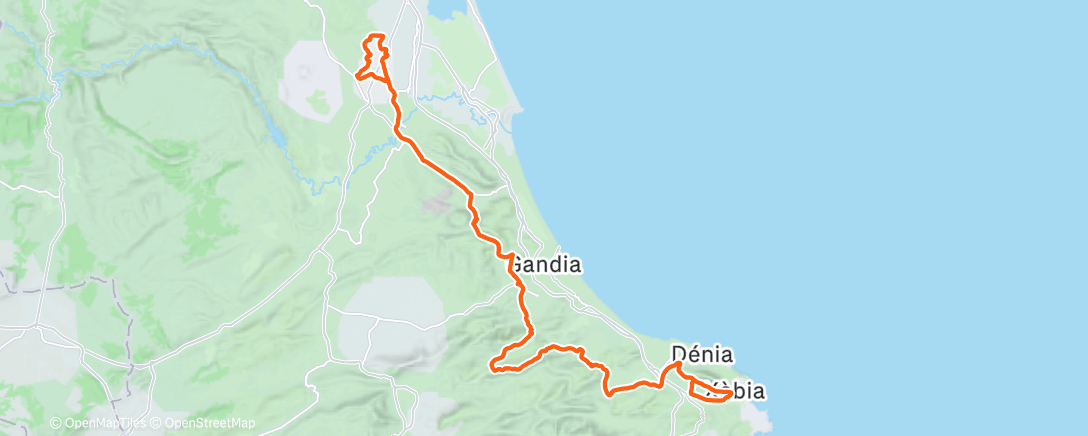Map of the activity, Cycling