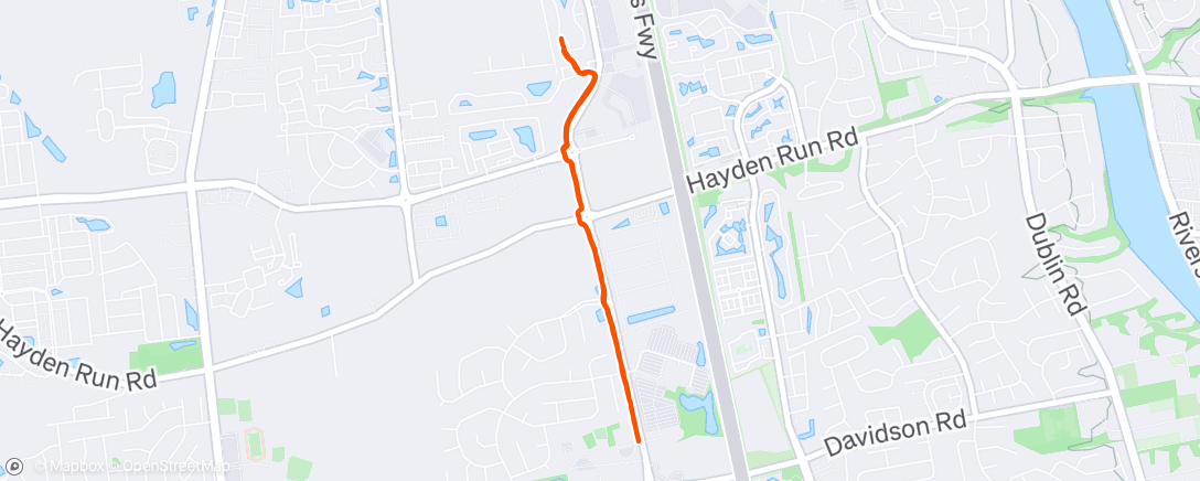 Map of the activity, Afternoon Run