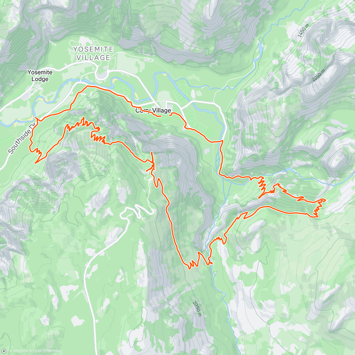Map of the activity, Yosemite Day 1