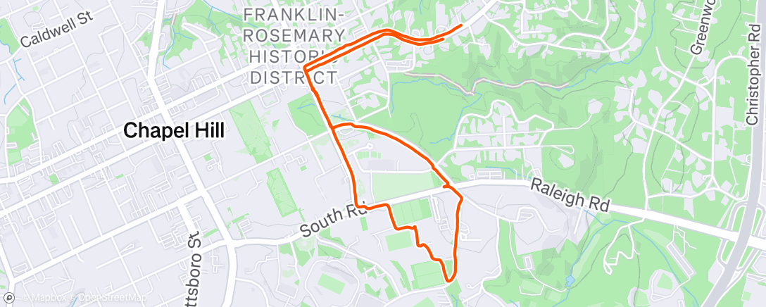 Map of the activity, Afternoon Run