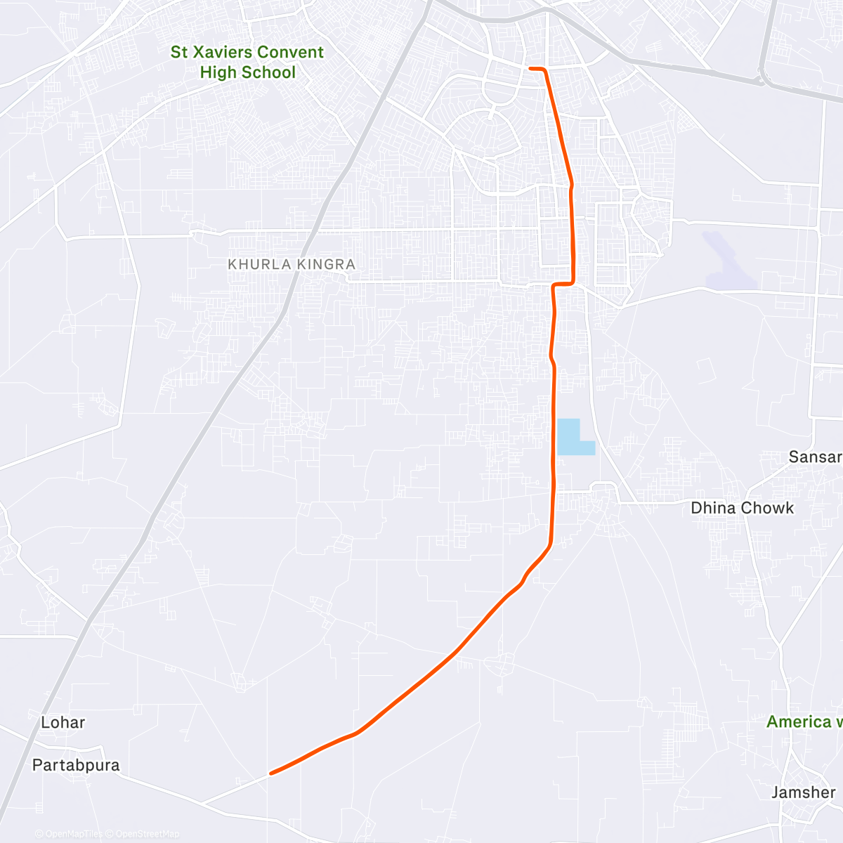 Map of the activity, One Race Half Marathon Jalandhar 2025