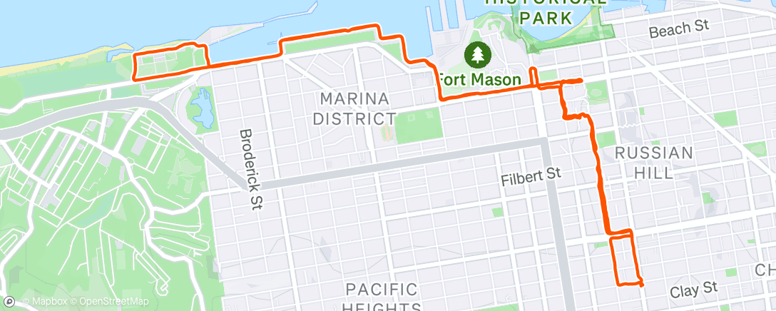 Map of the activity, Morning Run