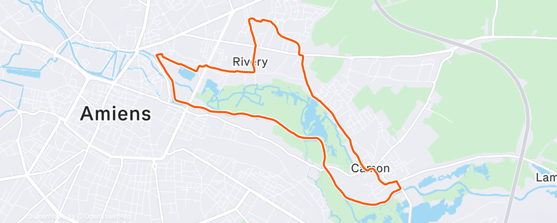 Map of the activity, Course à pied dans l'après-midi