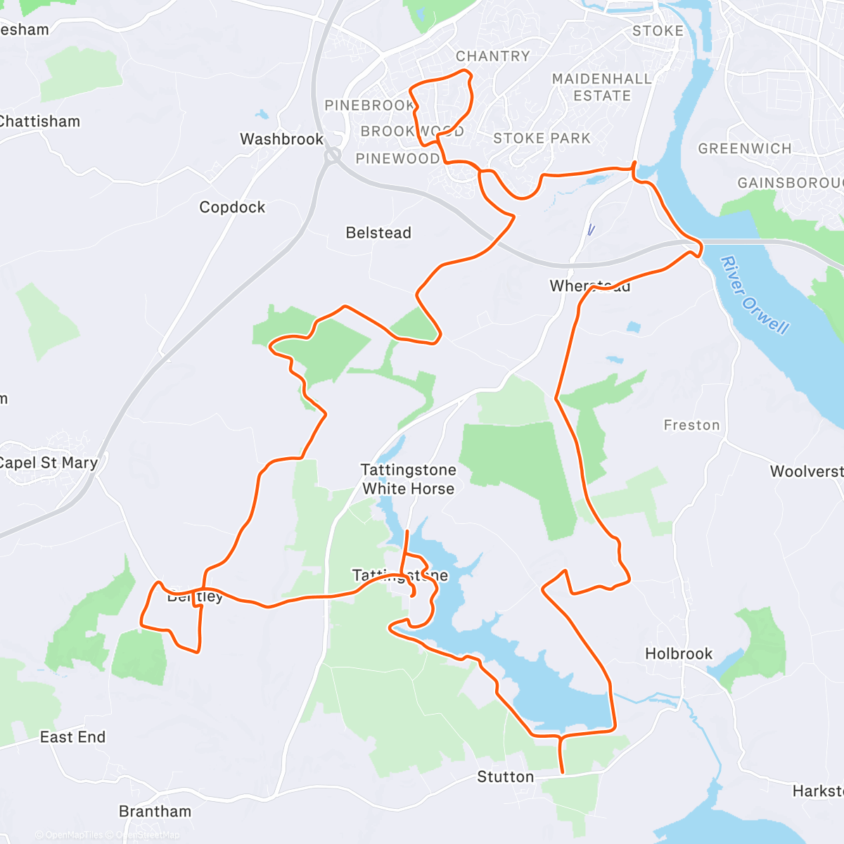 Map of the activity, Morning Ride mtb glorious sun rise 7976 miles until I reach my goal 🥂😊👍🏻