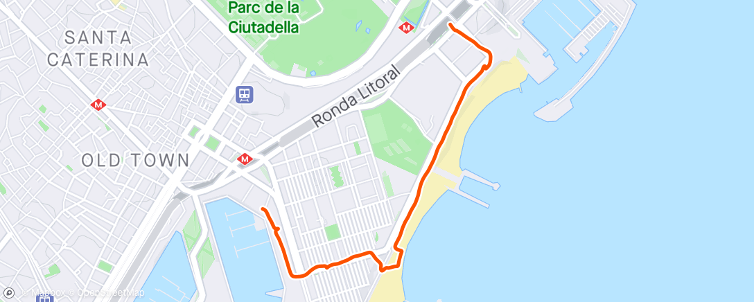 Map of the activity, Barcelona Platja de la Barceloneta