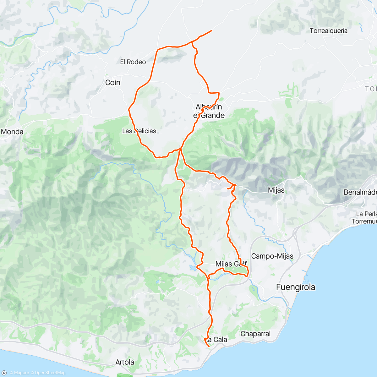 Map of the activity, Cala de Mijas 😍😍