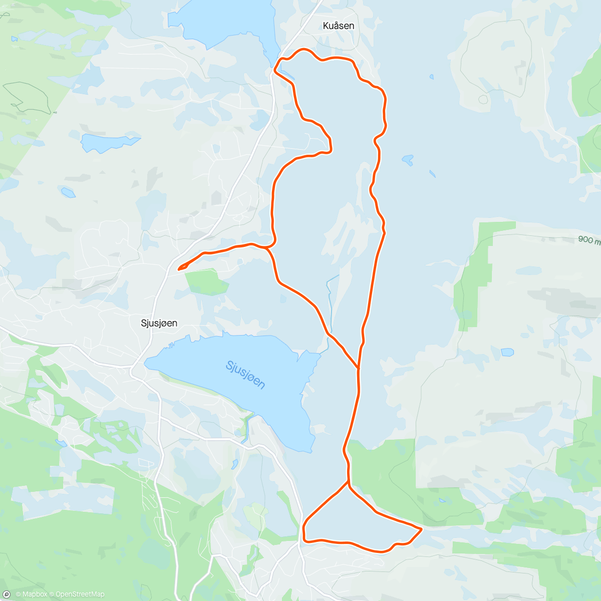 Map of the activity, Sjusjøen klassisk
