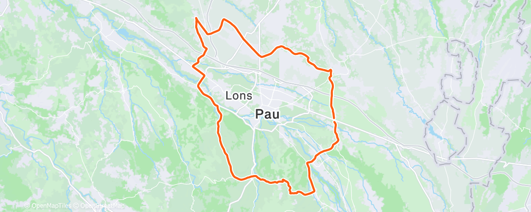 Map of the activity, Sortie vélo le matin