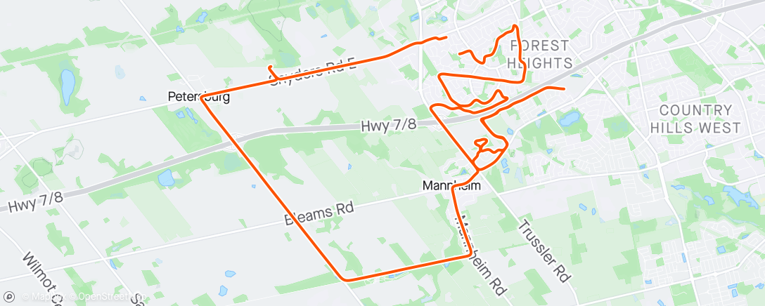 Map of the activity, Afternoon Ride - something