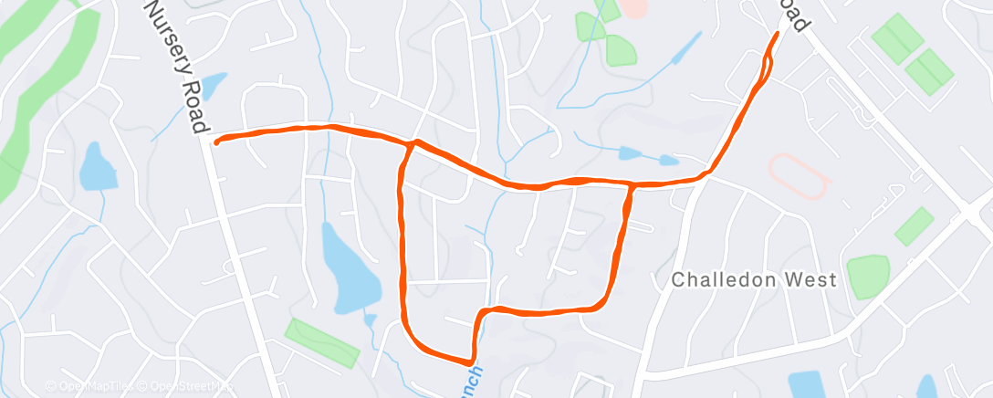 Map of the activity, Afternoon Run