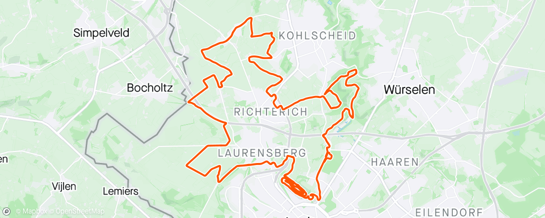Map of the activity, 3 ride gravel Aachen.