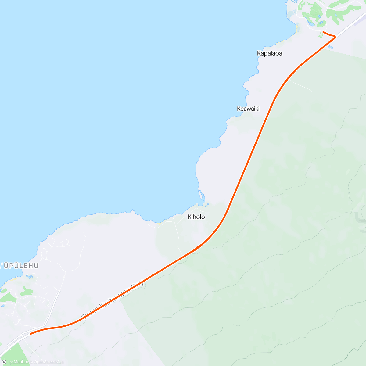 Map of the activity, Morning Ride in Hawaii