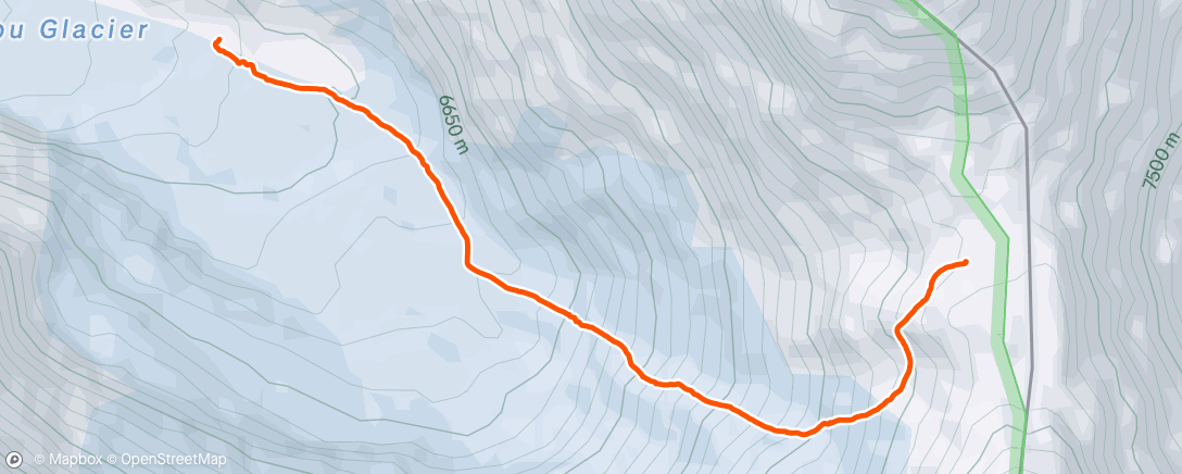 Map of the activity, South Col to Camp 2
