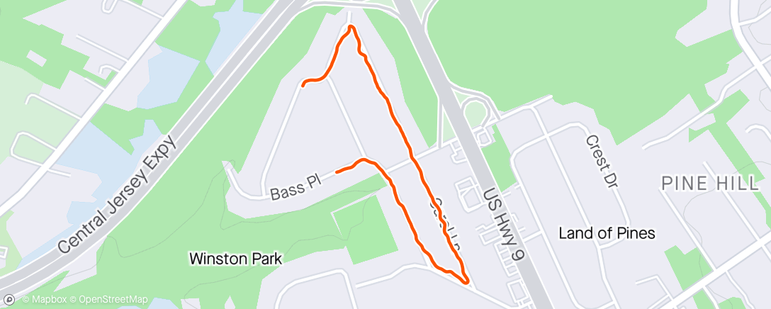 Map of the activity, Colton am walk