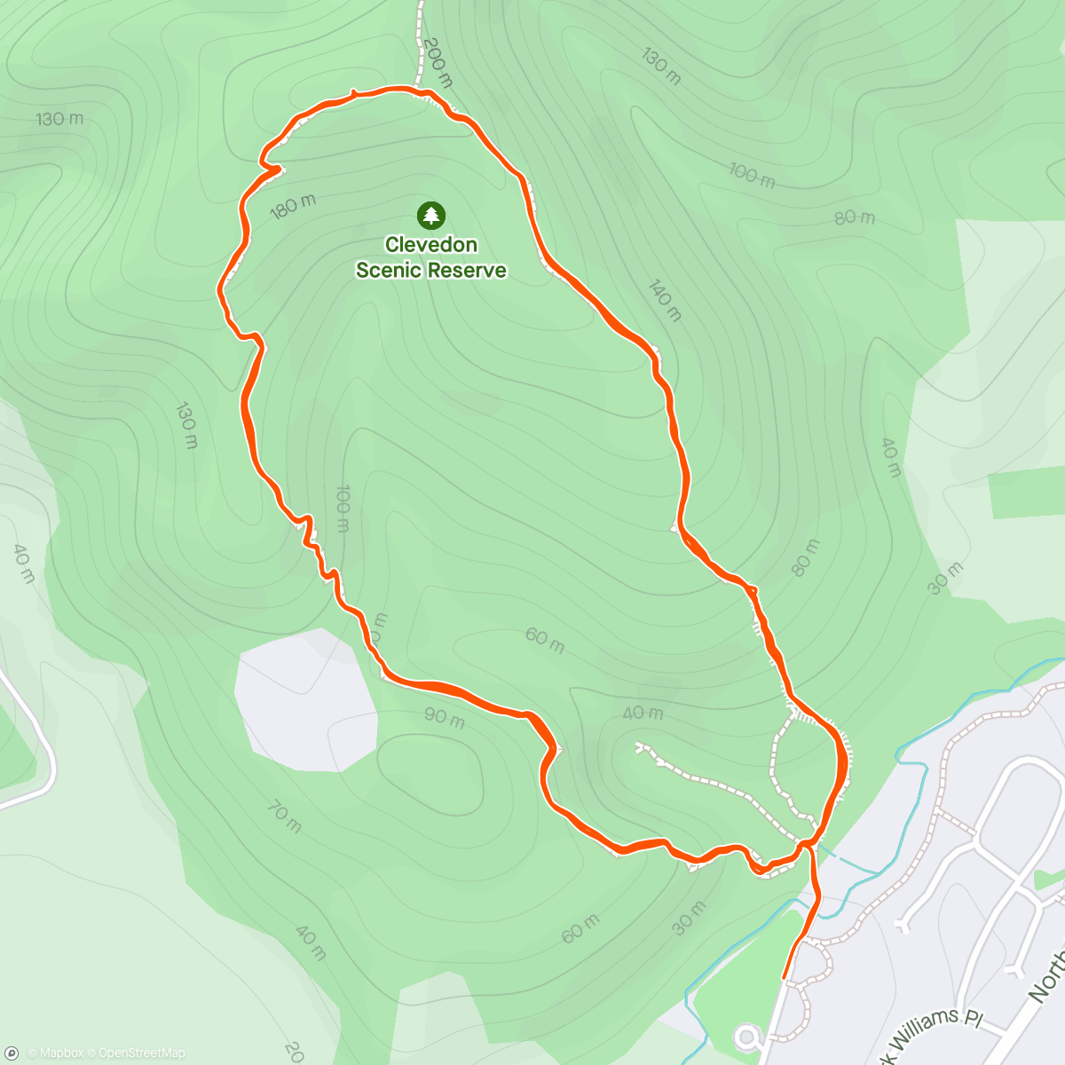 Map of the activity, Clevedon Hill Loop x5