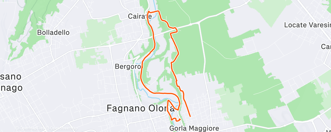 Map of the activity, Camminata in Valle Olona