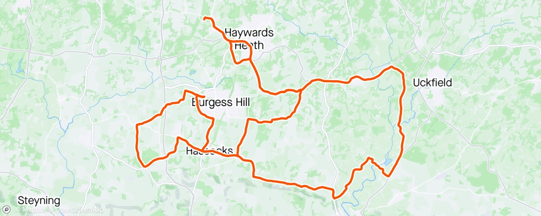 Map of the activity, First FB ride of the season