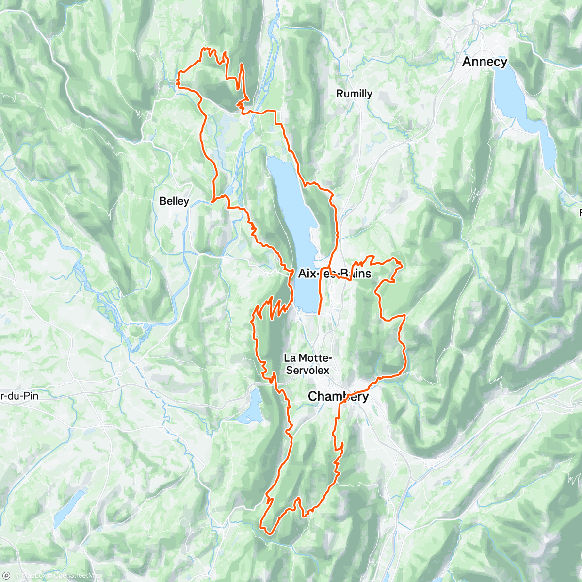 Map of the activity, Tour du lac du Bourget, variante alpine 😜