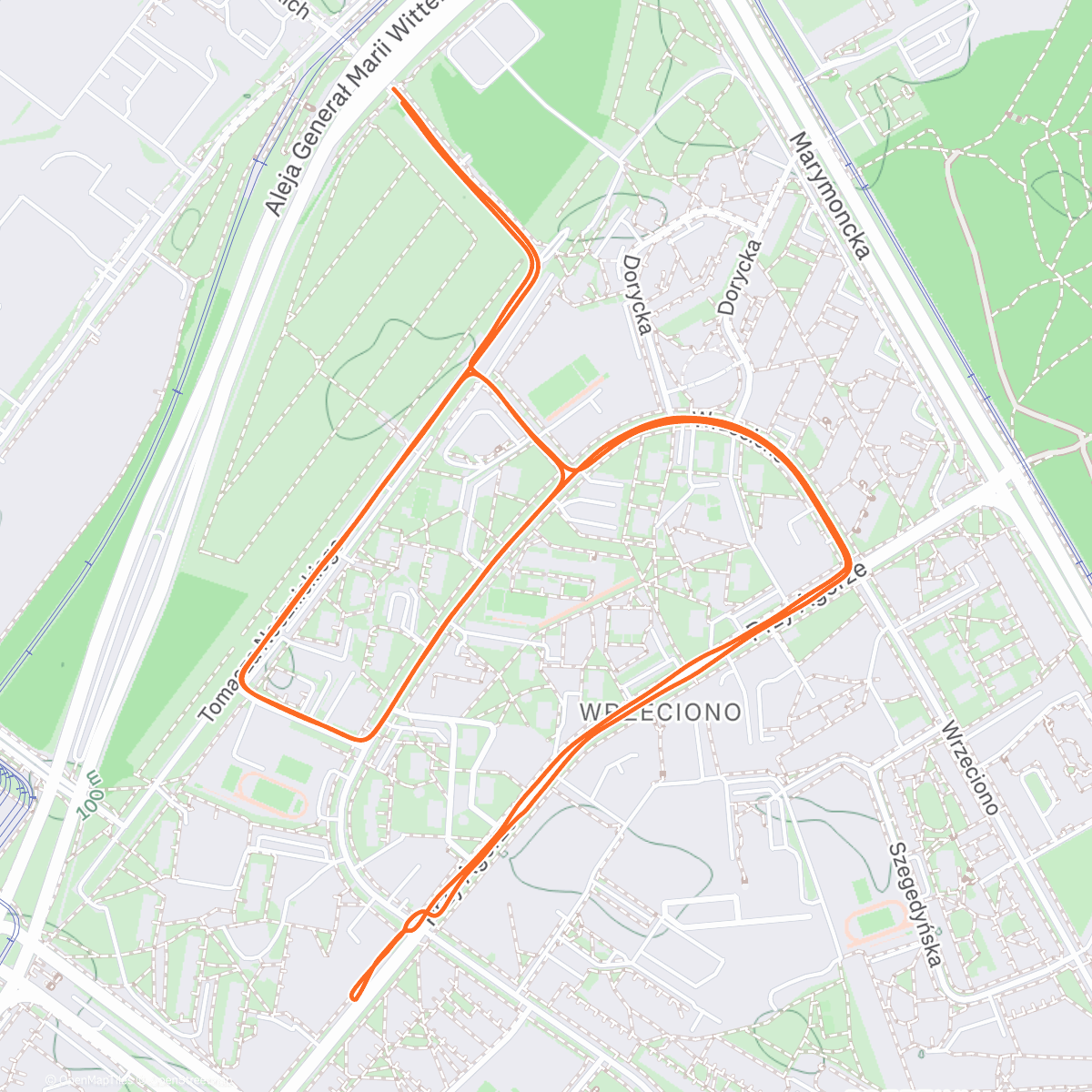 Map of the activity, Nieciepło. Dostawczak przed siłką i basenem